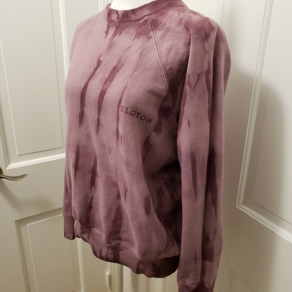 Spiritual Gangster x Peloton Purple Tie-Dye Raglan Crewneck Sweatshirt Medium - Picture 2 of 10